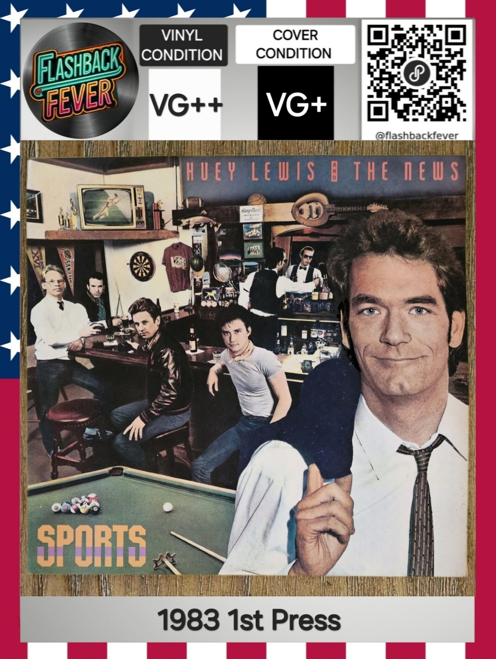 HUEY LEWIS and the NEWS•Sports•Sept 15, 1983 US (#FV 41412) Pitman 1st Pressing